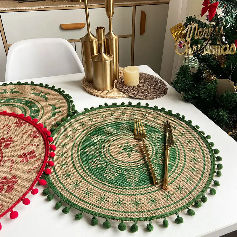 Sets de Table Noël - Rétro en Jute