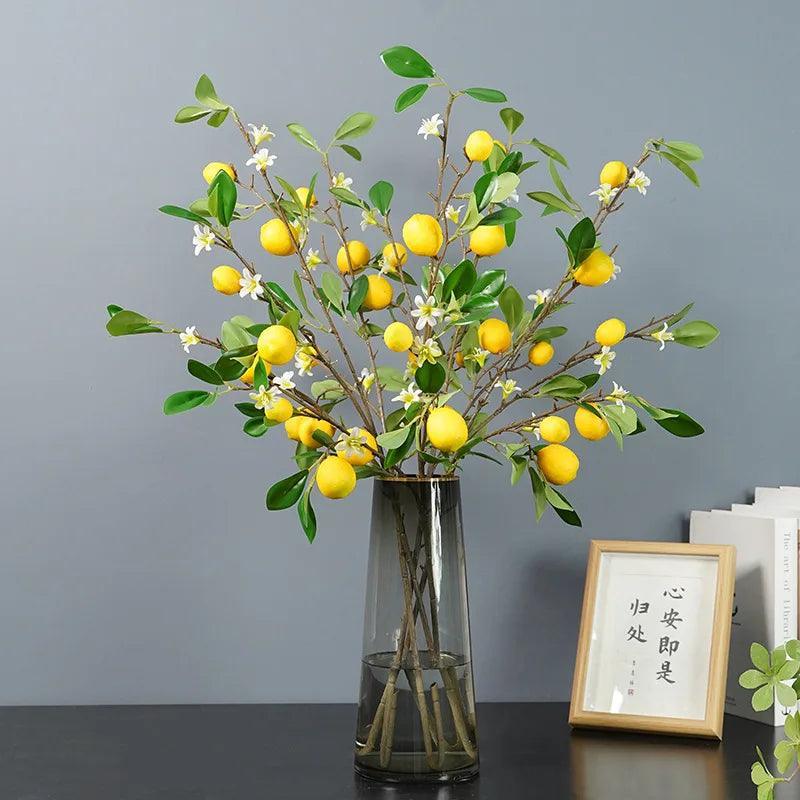 Branche de Citron Jaune avec Fleurs Blanches - Ravisseo