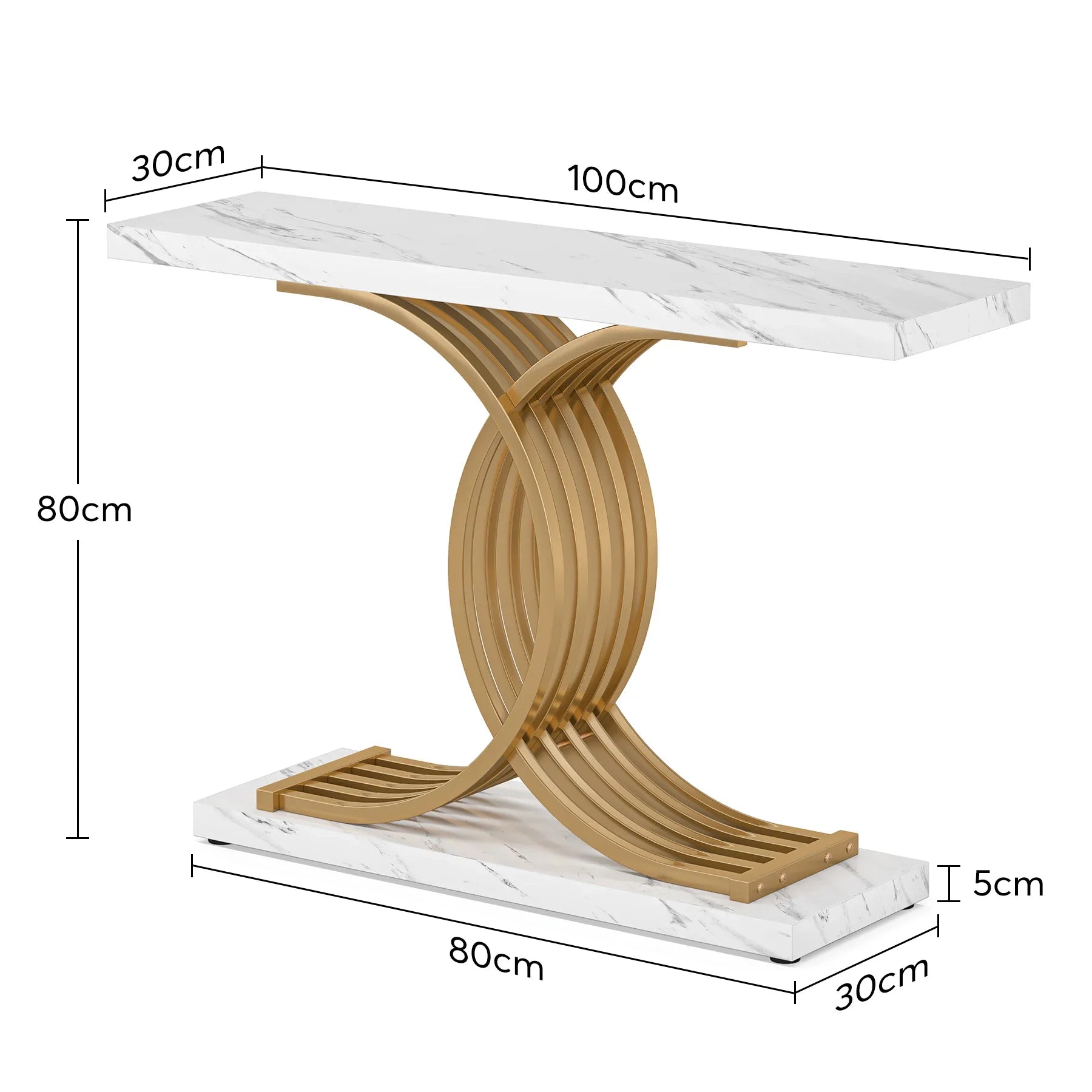 Reflet Doré – Console Marbrée